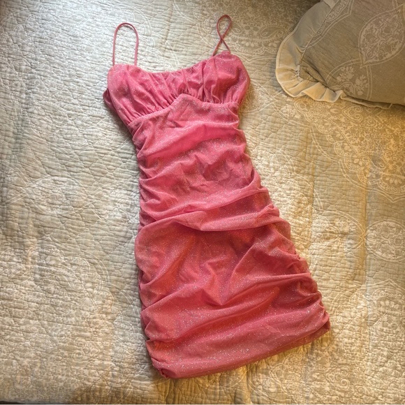 Sparkly Pink Mini Dress - Picture 2 of 5